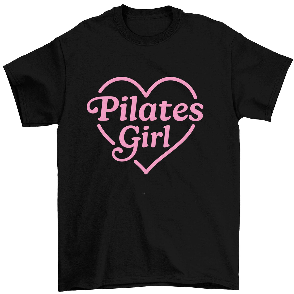 Pilates girl heart design Children's black Tshirt 12-13 Years