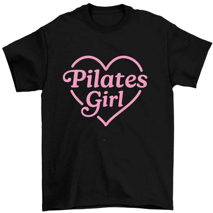 Pilates girl heart design Children's black Tshirt 12-13 Years