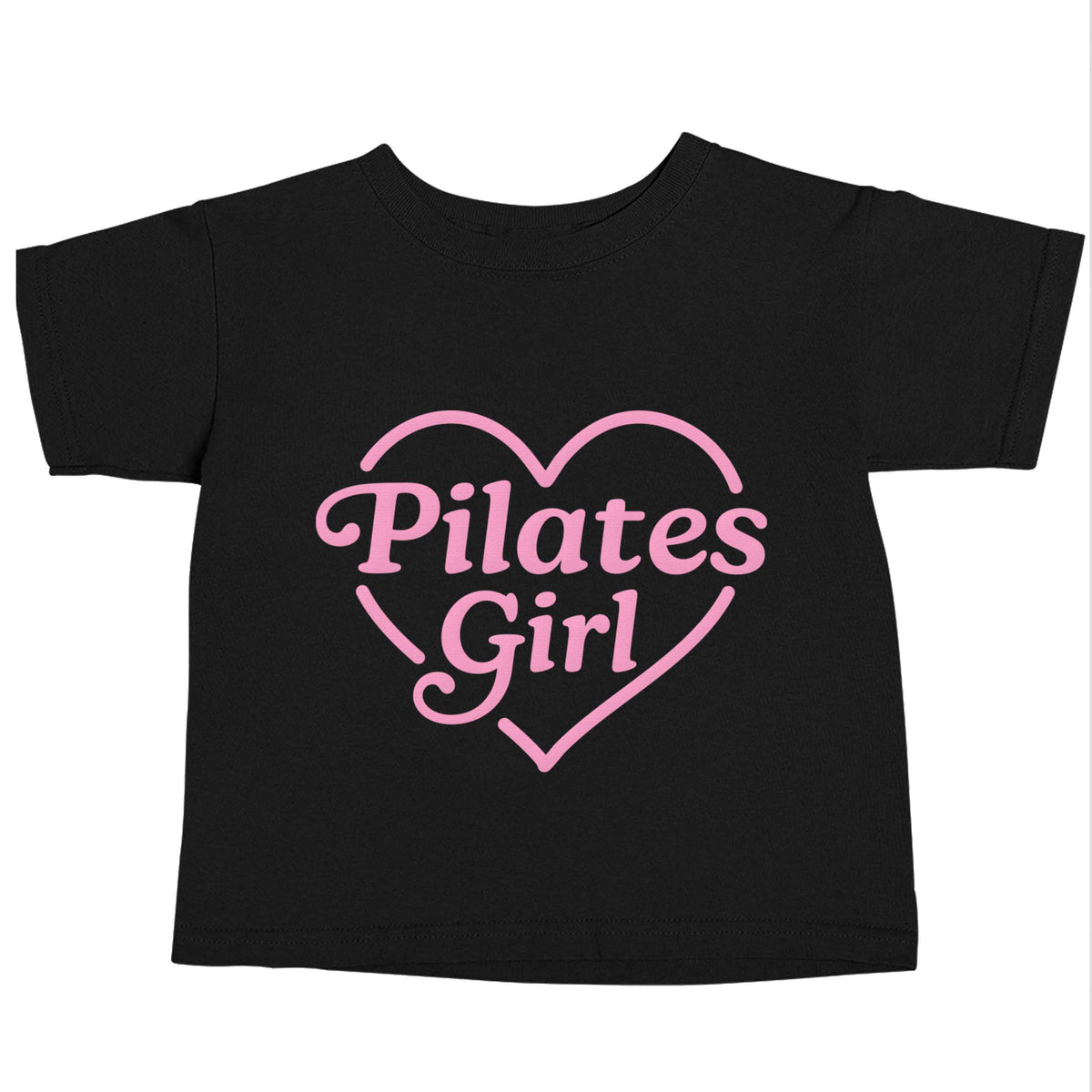 Pilates girl heart design Black baby toddler Tshirt 2 years