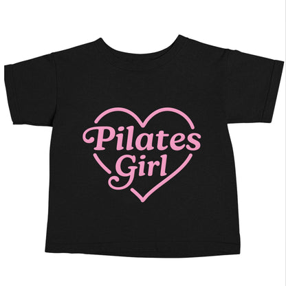 Pilates girl heart design Black baby toddler Tshirt 2 years