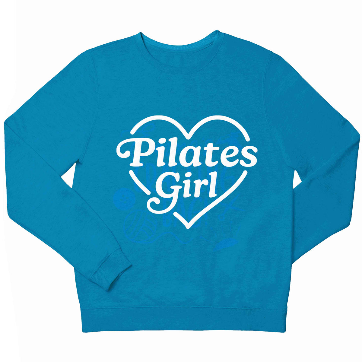 Pilates girl heart design children's blue sweater 12-13 Years