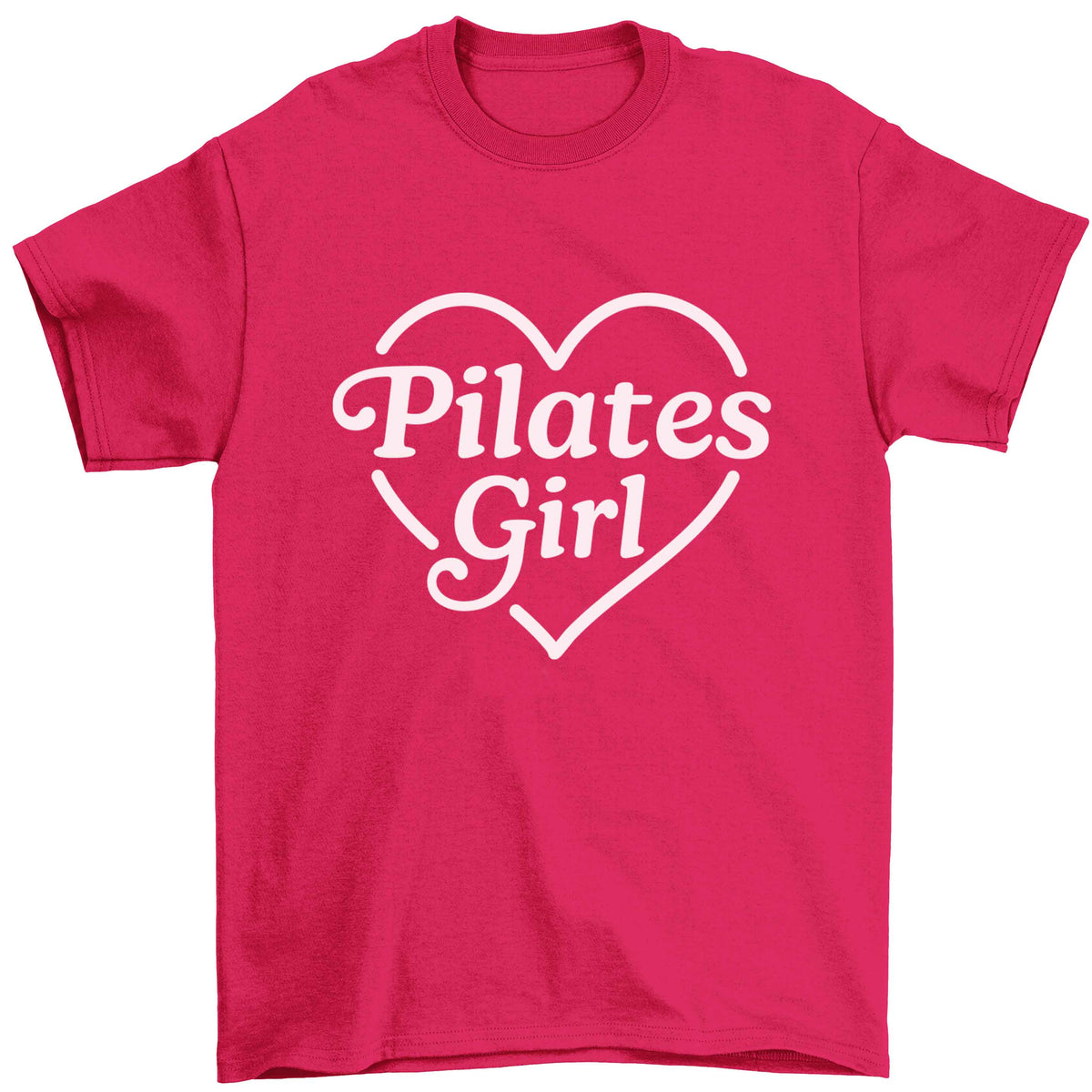 Pilates girl heart design Children's pink Tshirt 12-13 Years