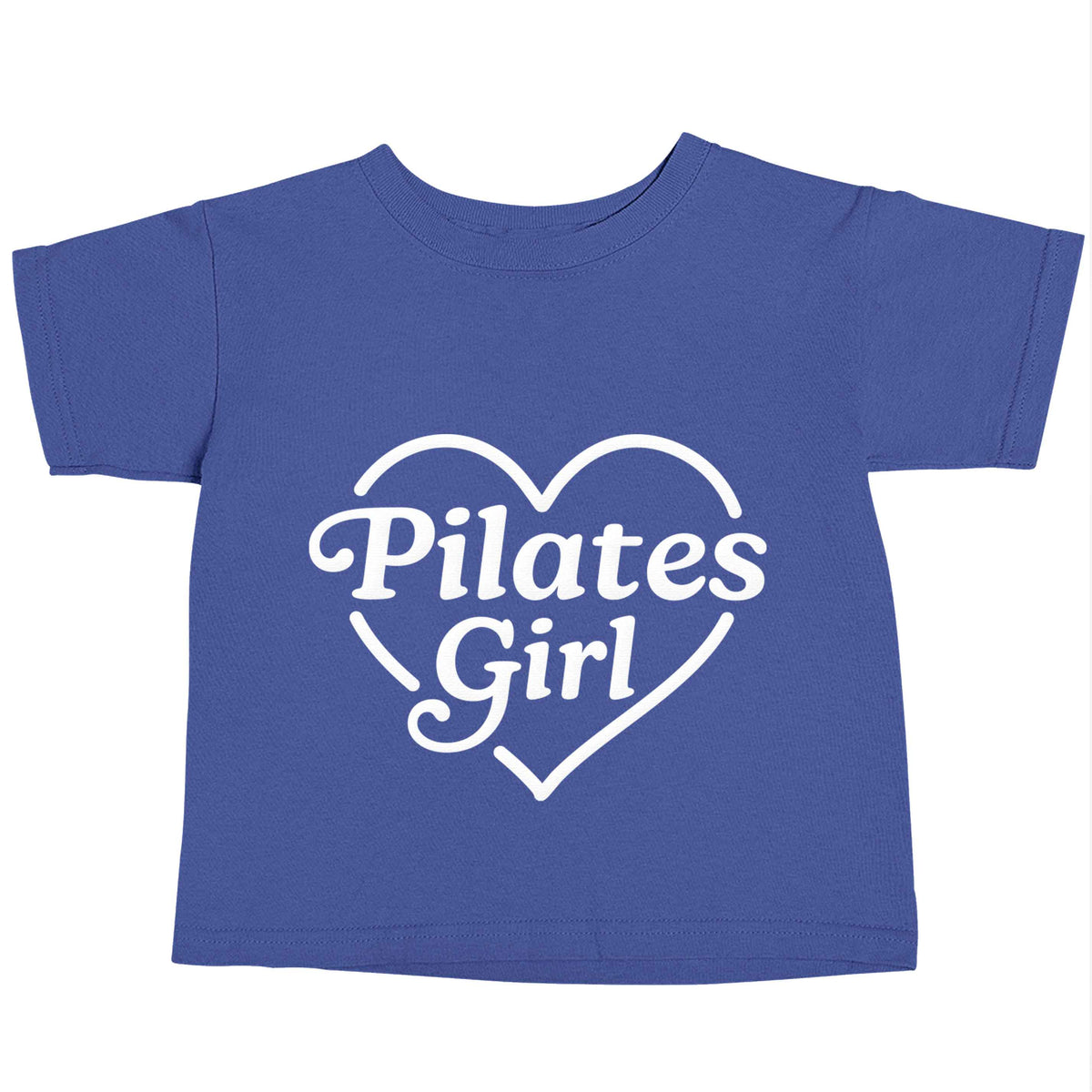Pilates girl heart design blue baby toddler Tshirt 2 Years