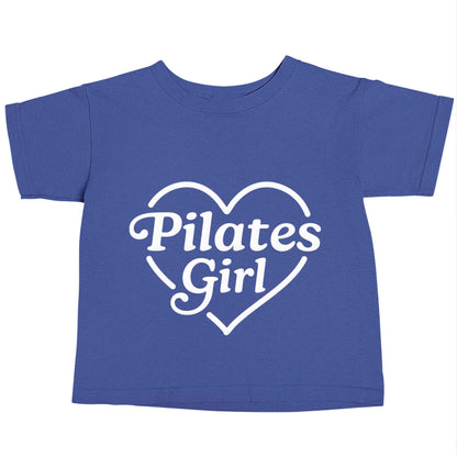 Pilates girl heart design blue baby toddler Tshirt 2 Years