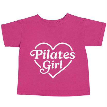 Pilates girl heart design pink baby toddler Tshirt 2 Years