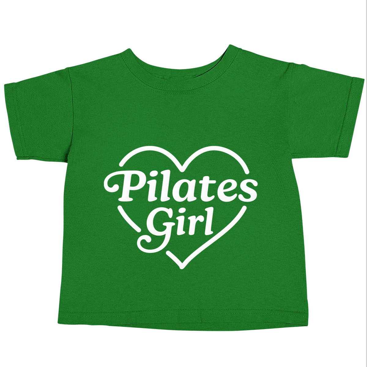 Pilates girl heart design green baby toddler Tshirt 2 Years