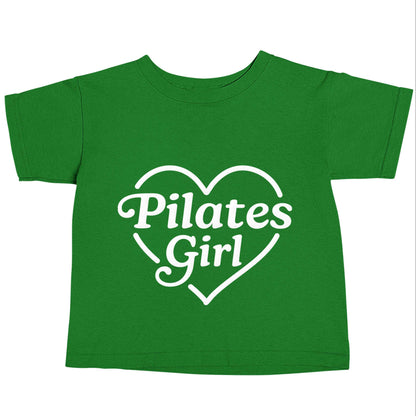 Pilates girl heart design green baby toddler Tshirt 2 Years