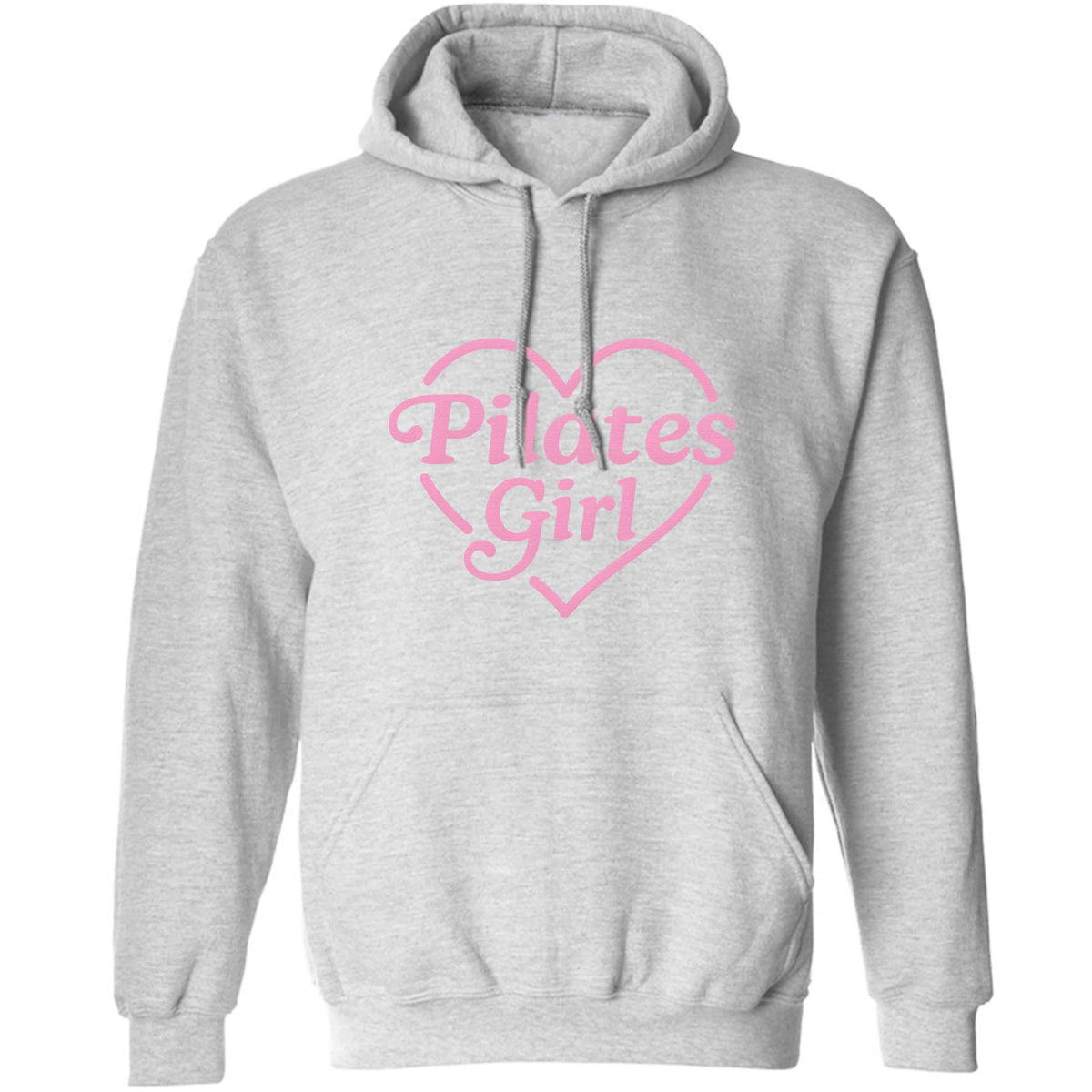 Pilates girl heart design adults unisex grey hoodie 2XL