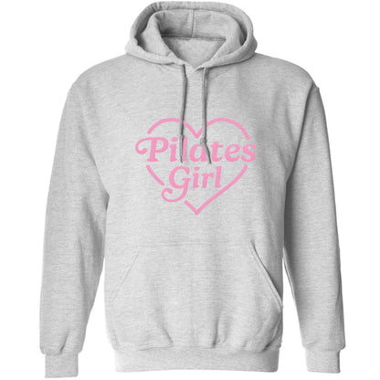 Pilates girl heart design adults unisex grey hoodie 2XL