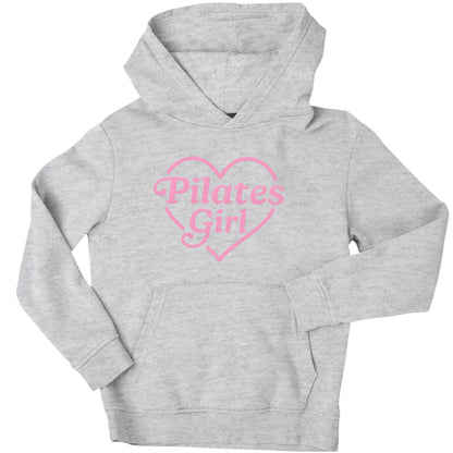 Pilates girl heart design children's grey hoodie 12-13 Years