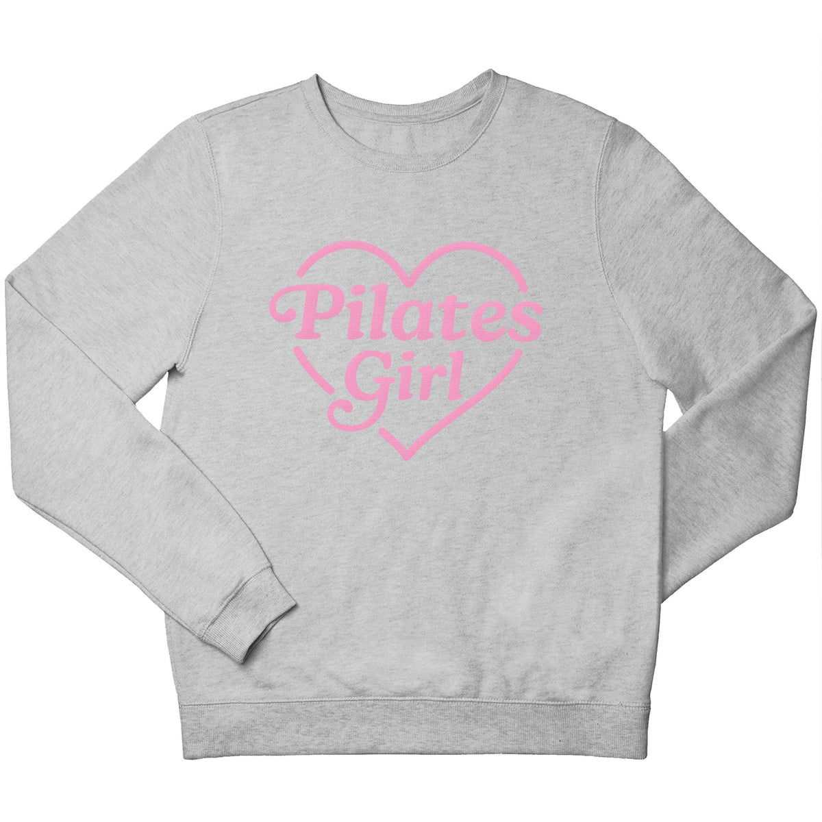 Pilates girl heart design children's grey sweater 12-13 Years