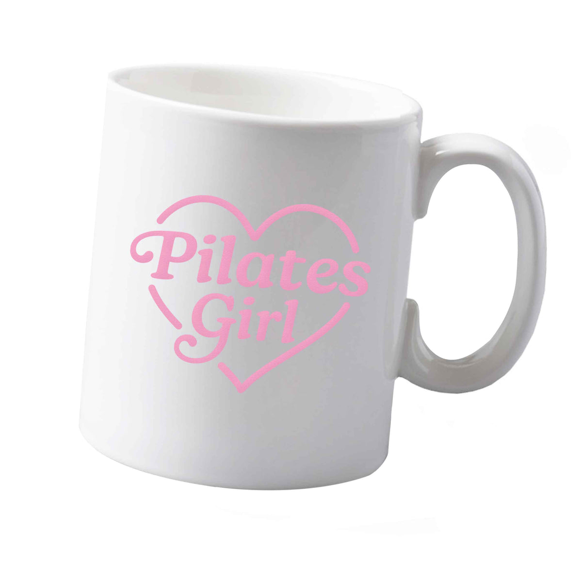 10 oz Pilates girl heart design ceramic mug  both sides