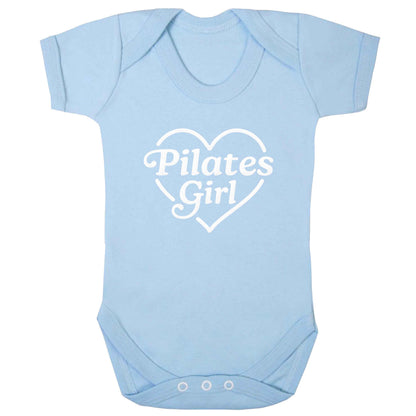 Pilates girl heart design baby bodysuit pale blue 18-24 months
