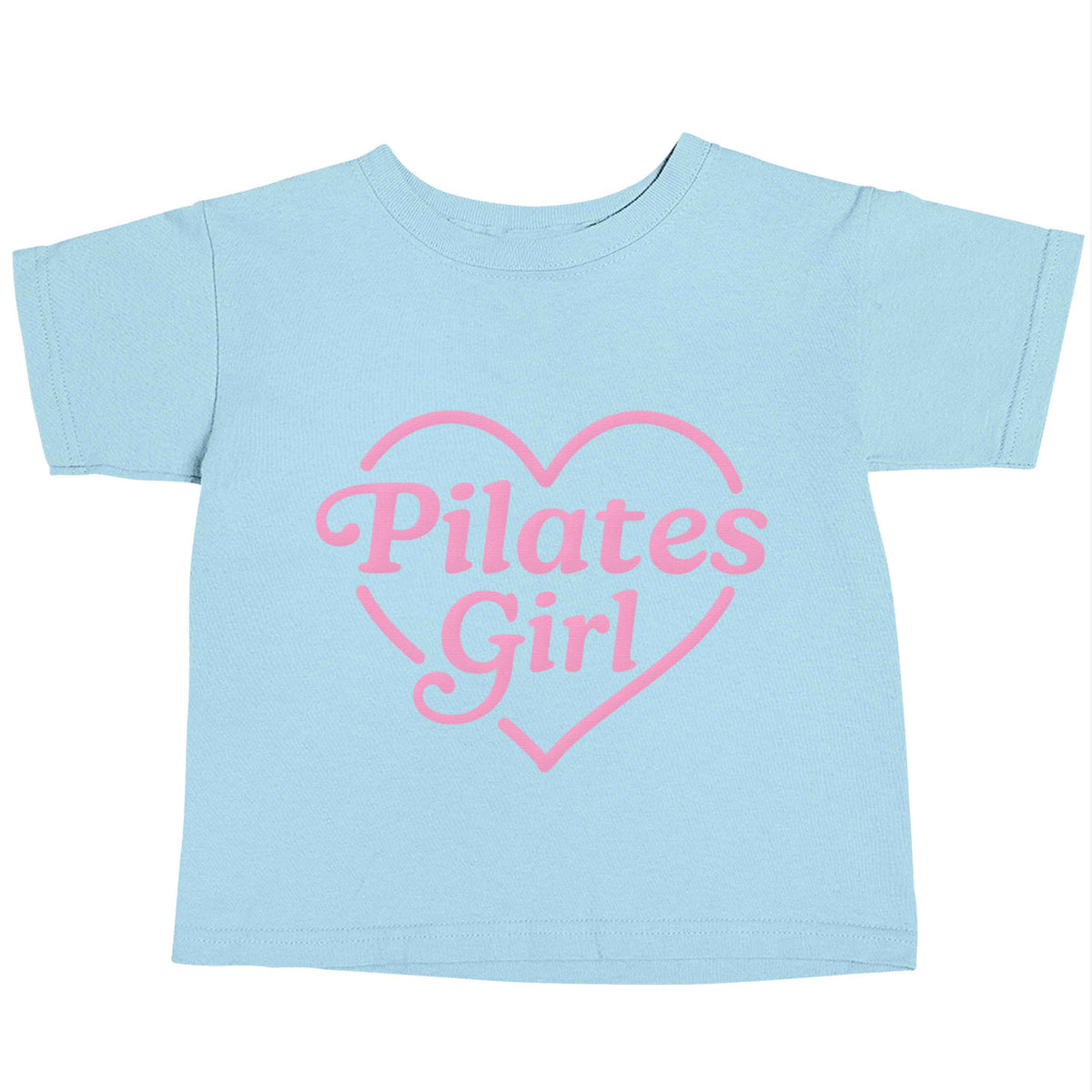 Pilates girl heart design light blue baby toddler Tshirt 2 Years