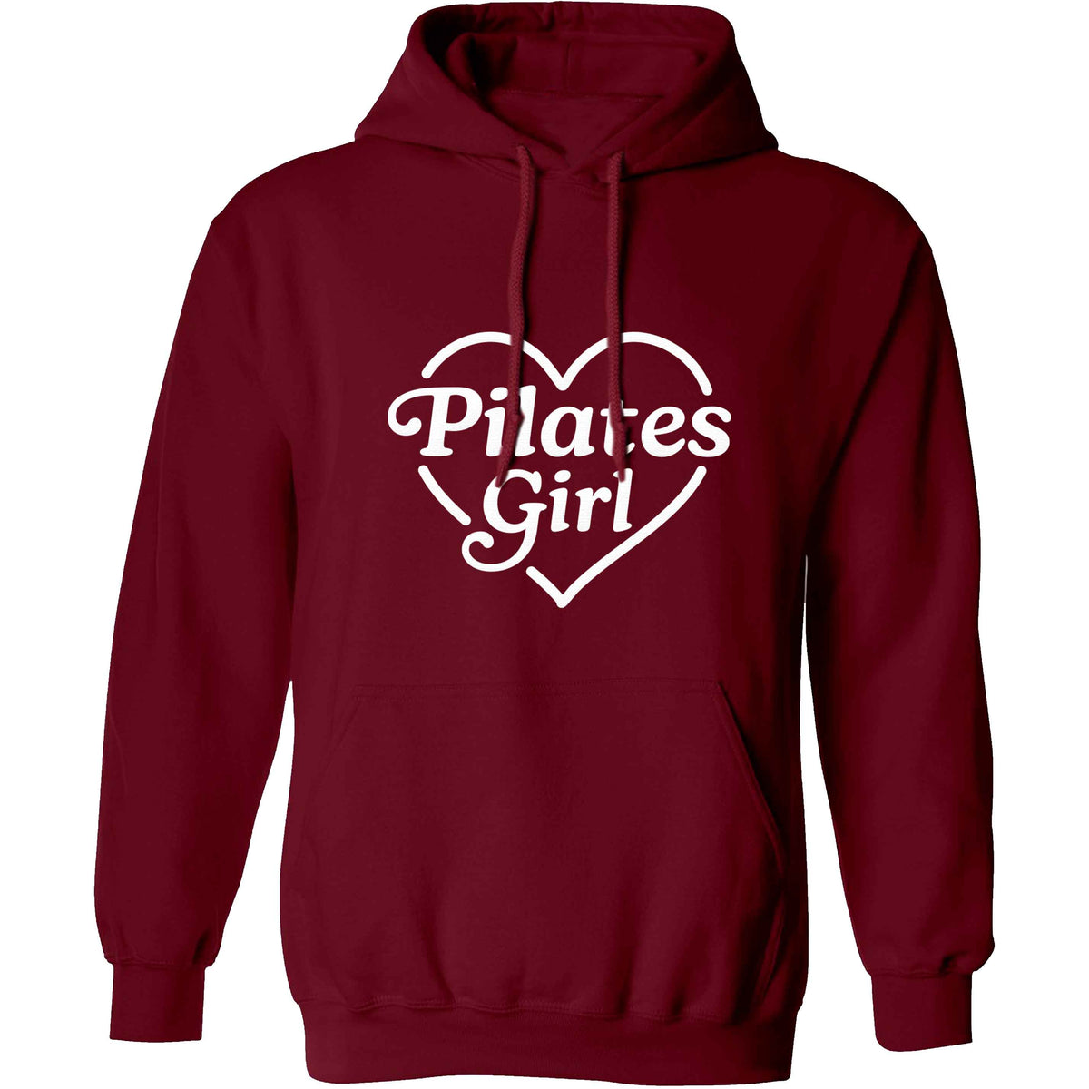 Pilates girl heart design adults unisex maroon hoodie 2XL