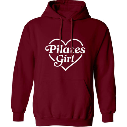 Pilates girl heart design adults unisex maroon hoodie 2XL