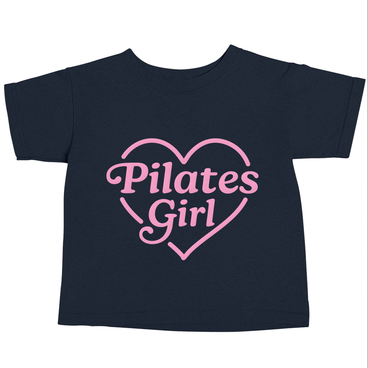 Pilates girl heart design navy baby toddler Tshirt 2 Years