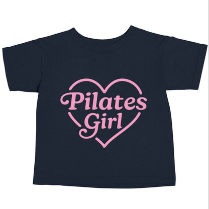 Pilates girl heart design navy baby toddler Tshirt 2 Years