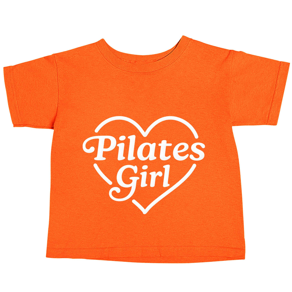 Pilates girl heart design orange baby toddler Tshirt 2 Years