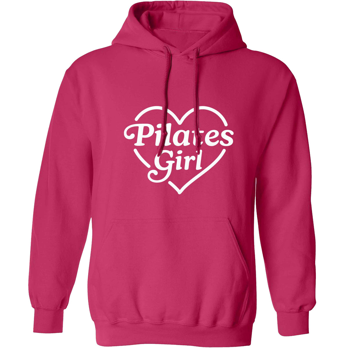Pilates girl heart design adults unisex pink hoodie 2XL