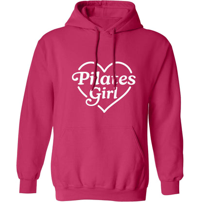 Pilates girl heart design adults unisex pink hoodie 2XL