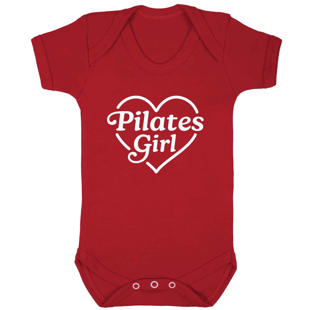 Pilates girl heart design baby bodysuit red 18-24 months