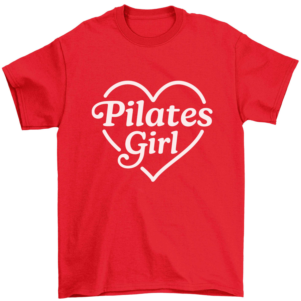 Pilates girl heart design Children's red Tshirt 12-13 Years