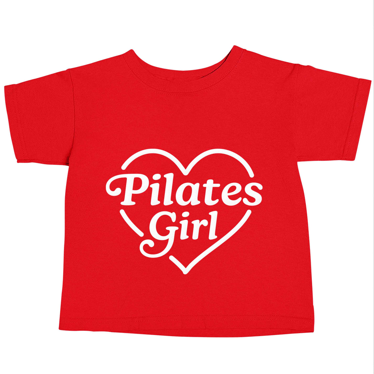 Pilates girl heart design red baby toddler Tshirt 2 Years