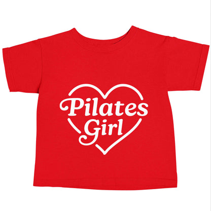 Pilates girl heart design red baby toddler Tshirt 2 Years