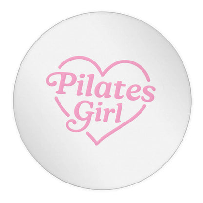 Pilates girl heart design 24 @ 45mm matt circle stickers