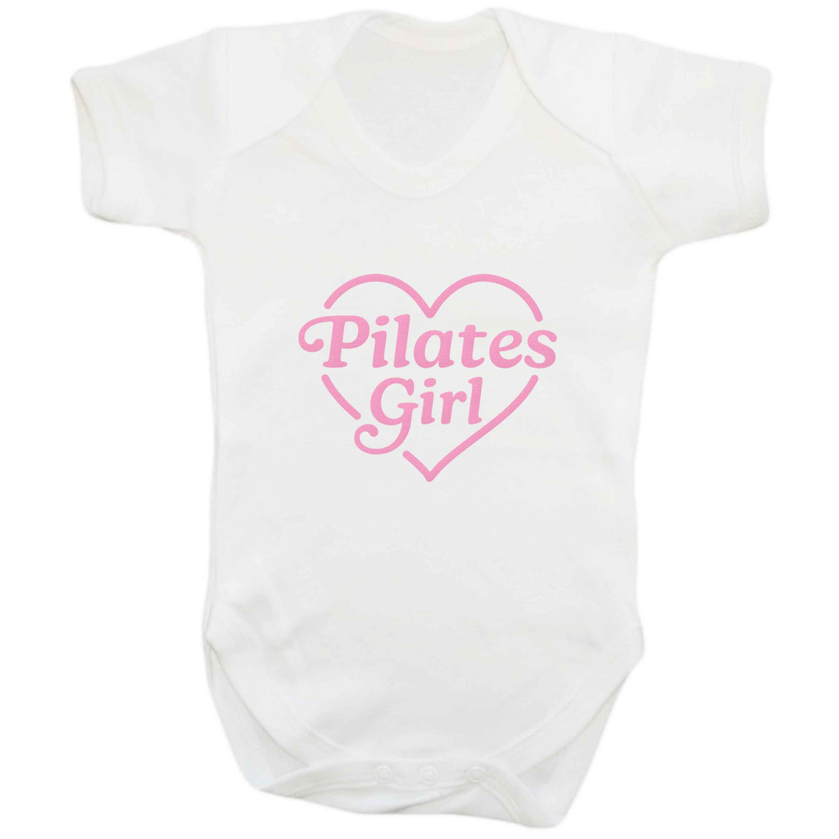 Pilates girl heart design baby bodysuit white 18-24 months
