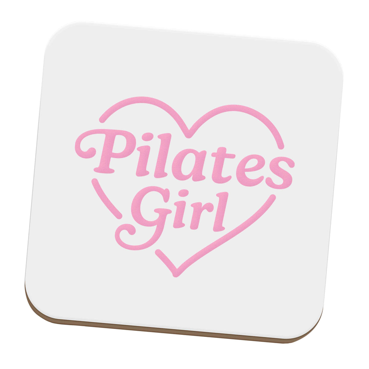 Pilates girl heart design set of four coasters