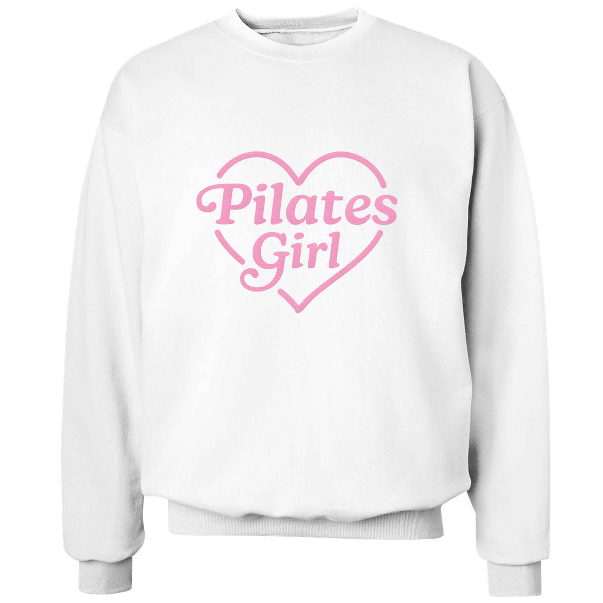 Pilates girl heart design adult's unisex white sweater 2XL
