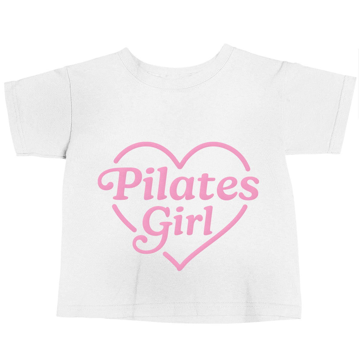 Pilates girl heart design white baby toddler Tshirt 2 Years