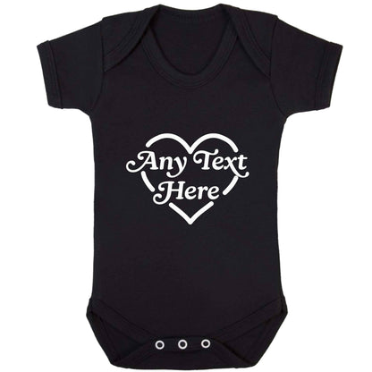 Any text inside heart baby bodysuit black 18-24 months