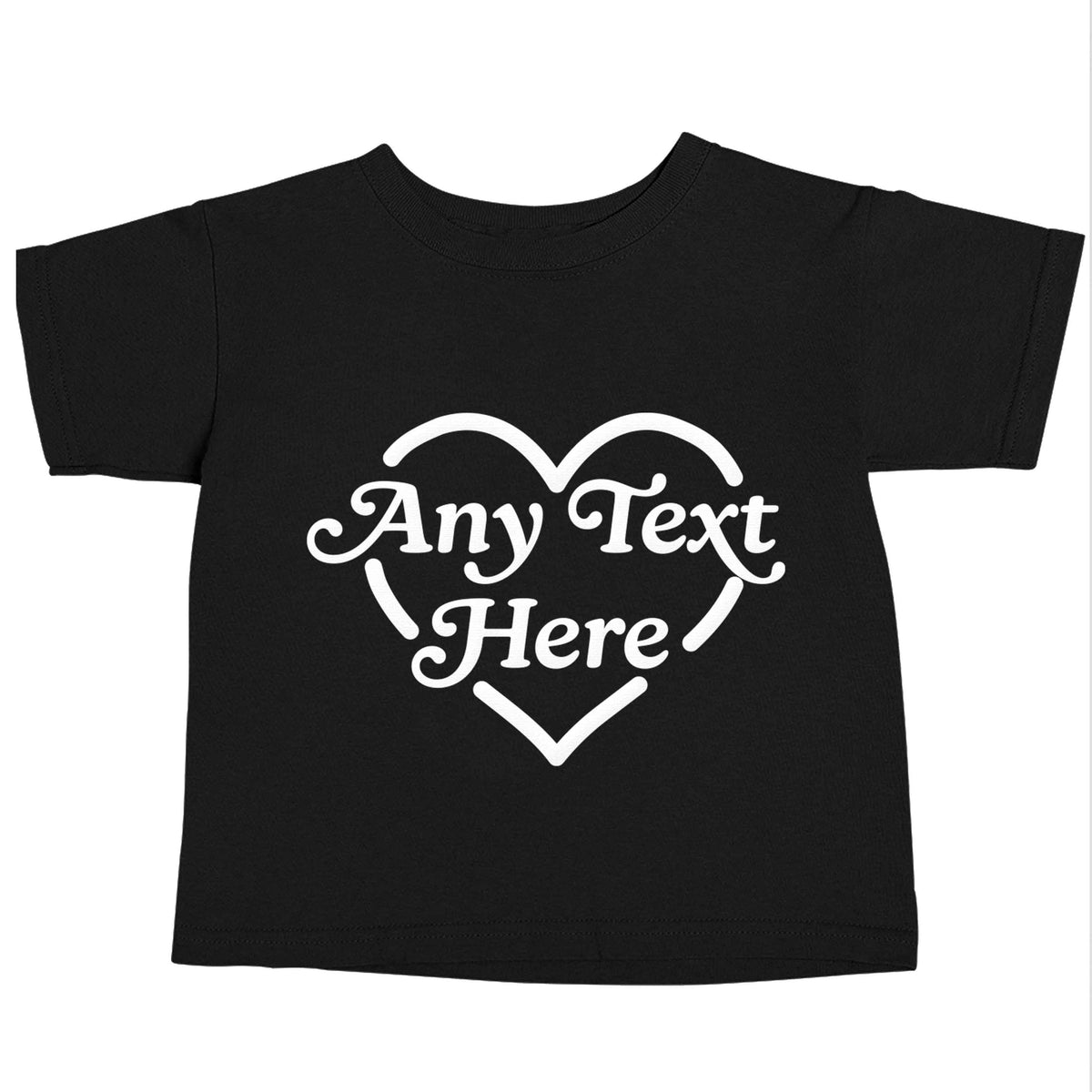 Any text inside heart Black baby toddler Tshirt 2 years