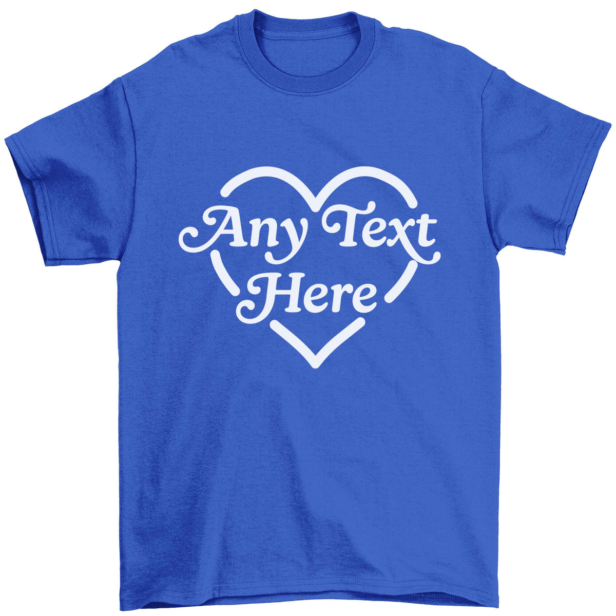 Any text inside heart Children's blue Tshirt 12-13 Years