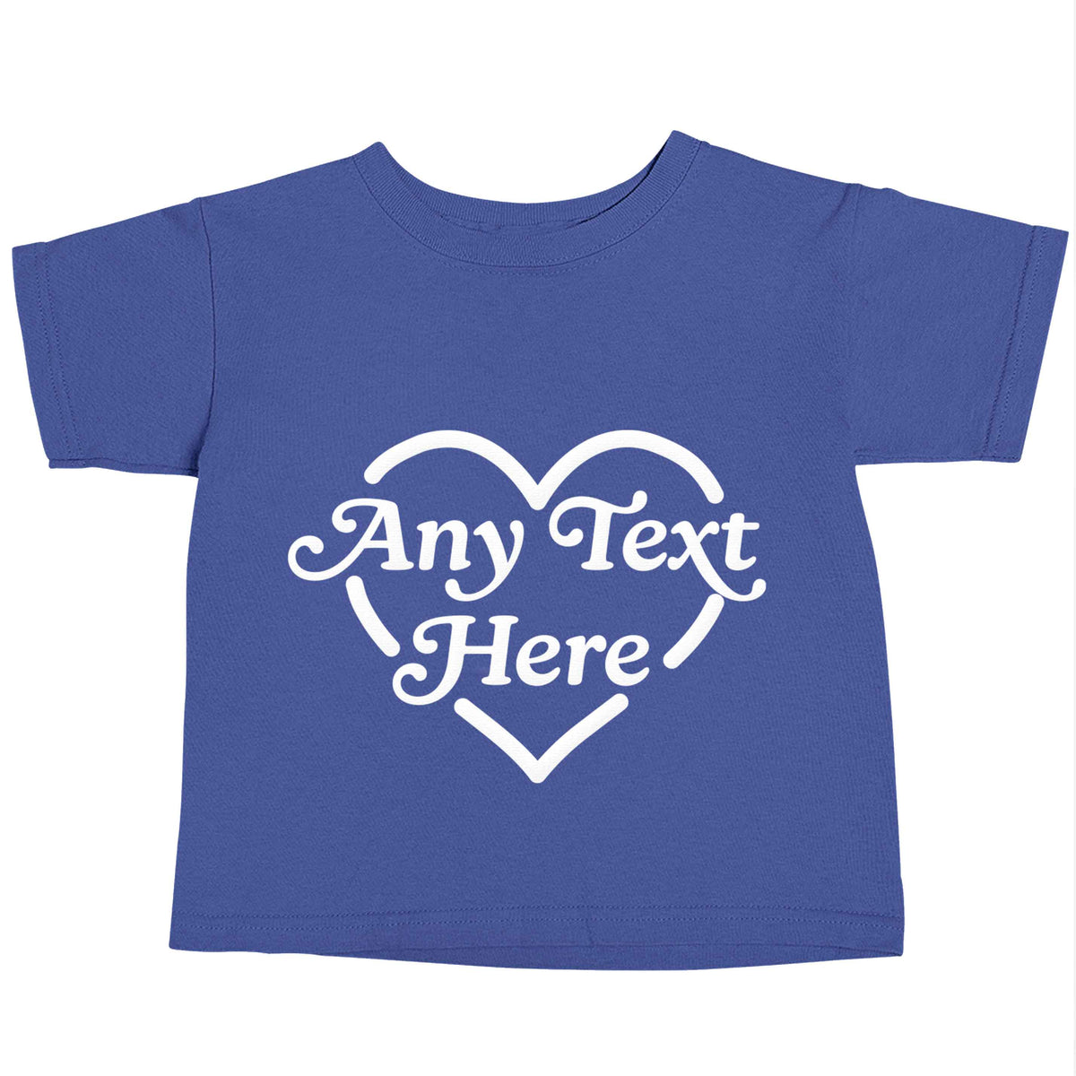 Any text inside heart blue baby toddler Tshirt 2 Years
