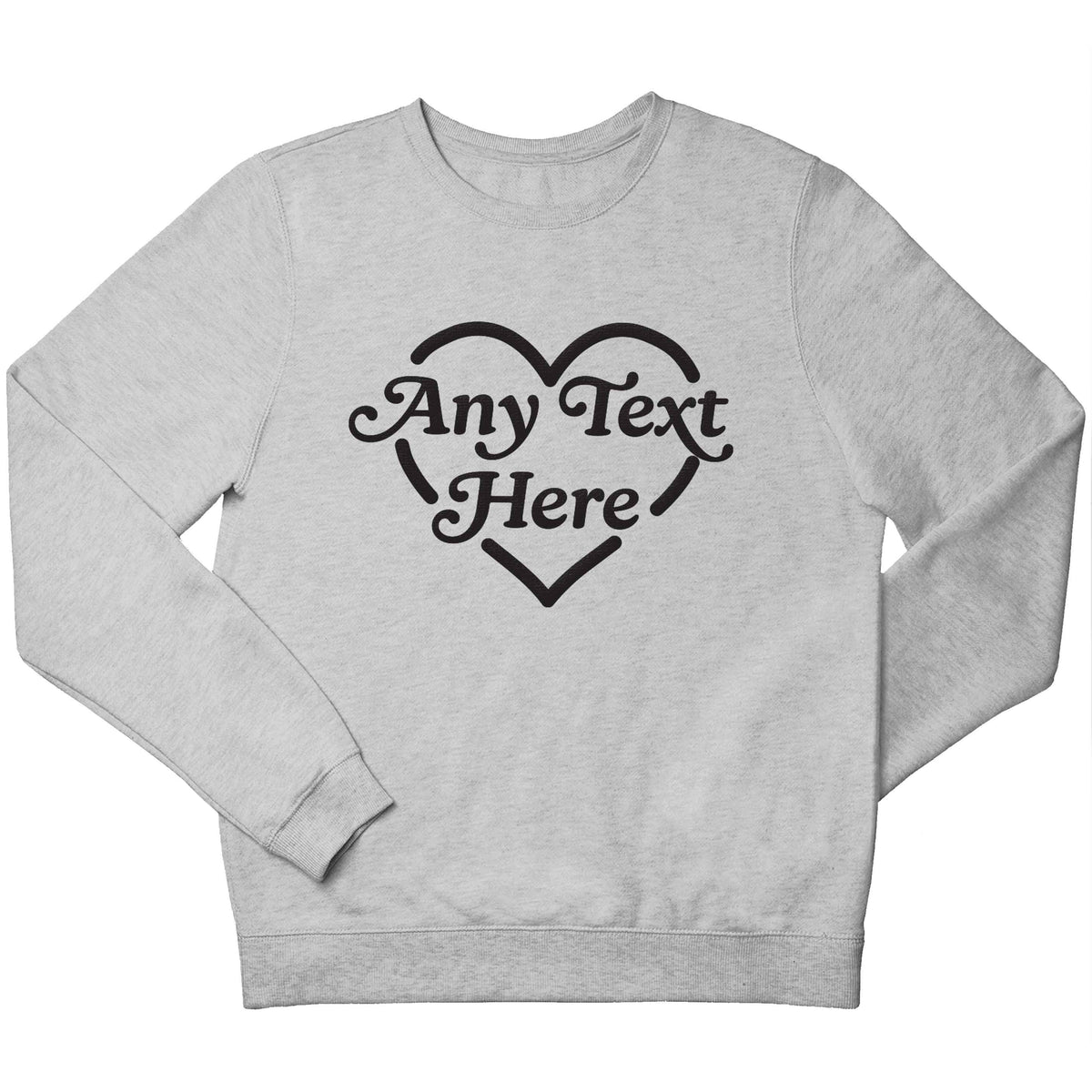 Any text inside heart children's grey sweater 12-13 Years