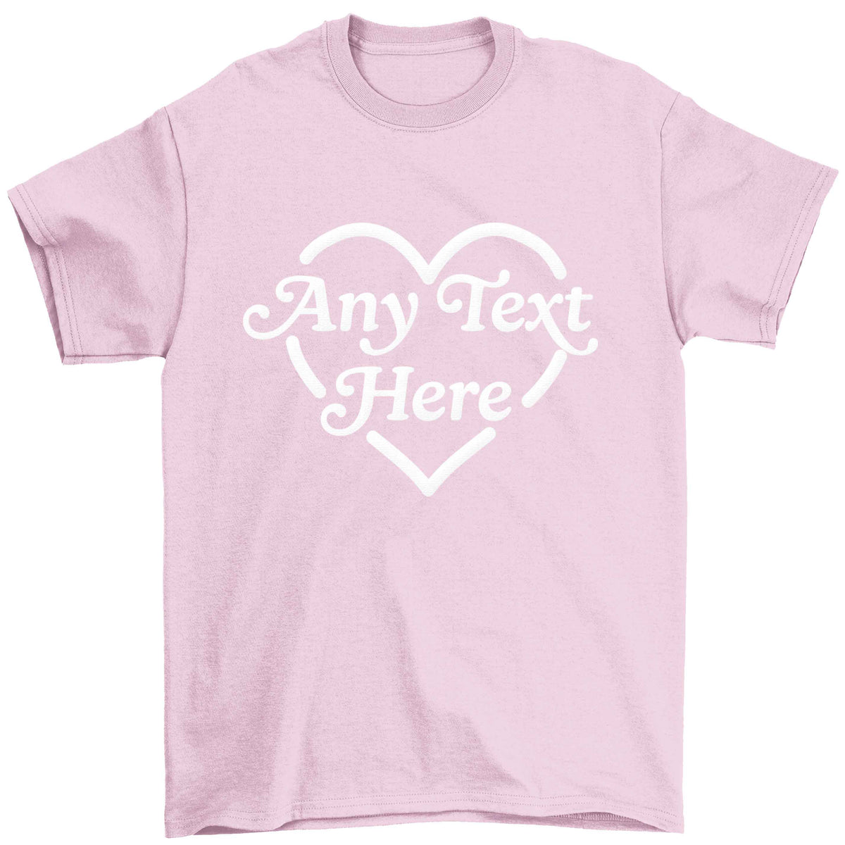 Any text inside heart Children's light pink Tshirt 12-13 Years