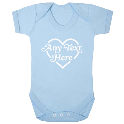 Any text inside heart baby bodysuit pale blue 18-24 months