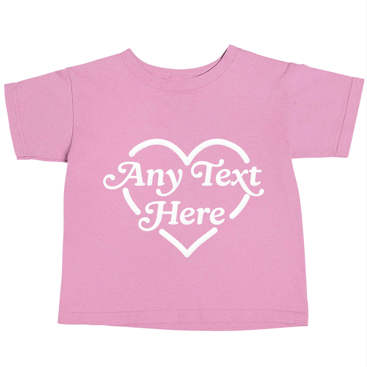 Any text inside heart light pink baby toddler Tshirt 2 Years
