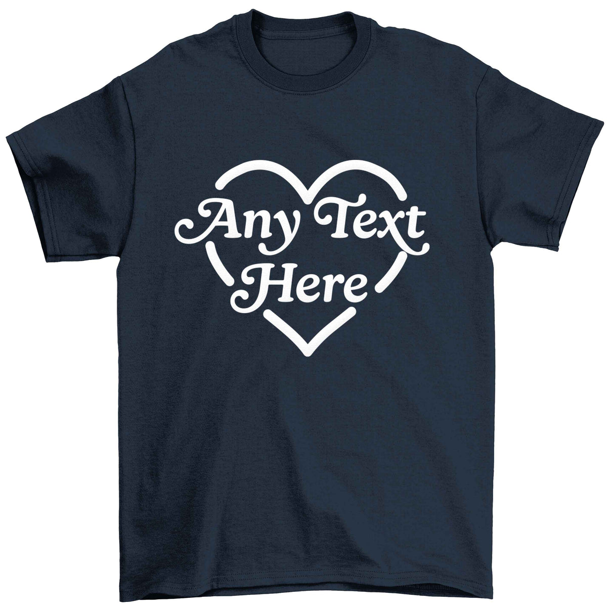 Any text inside heart Children's navy Tshirt 12-13 Years