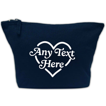 Any text inside heart | Makeup / wash bag