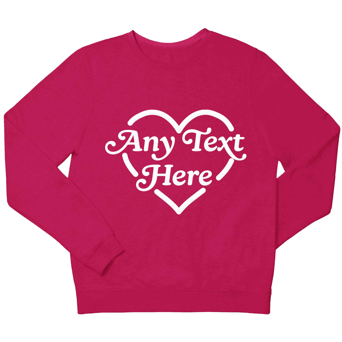Any text inside heart children's pink sweater 12-13 Years