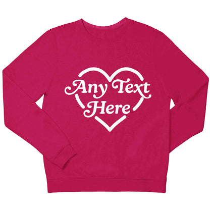 Any text inside heart children's pink sweater 12-13 Years