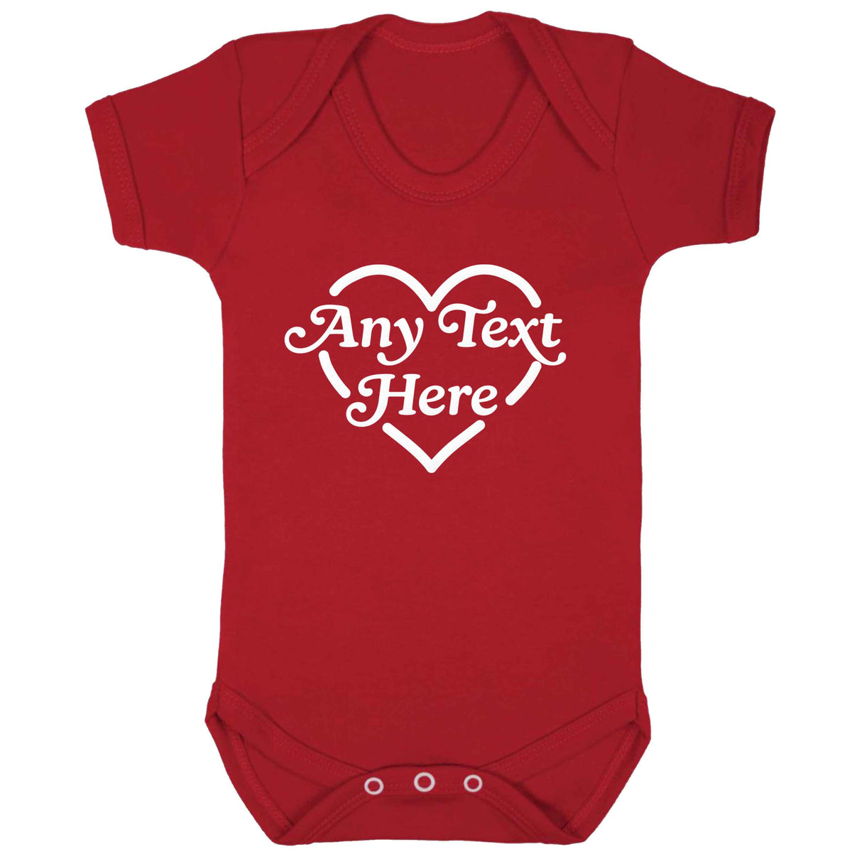 Any text inside heart baby bodysuit red 18-24 months