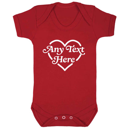 Any text inside heart baby bodysuit red 18-24 months