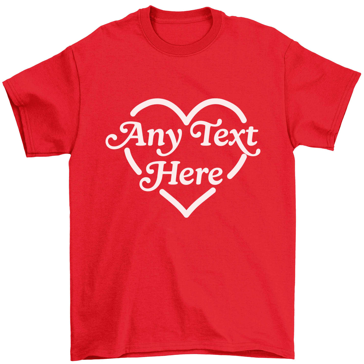 Any text inside heart Children's red Tshirt 12-13 Years