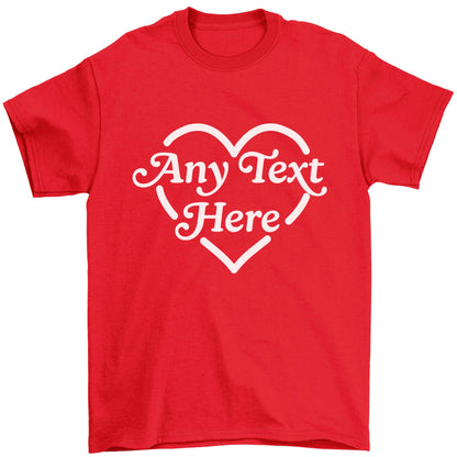 Any text inside heart Children's red Tshirt 12-13 Years